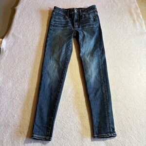 American Eagle Womens‎ Jeans Size 2 Short Dark Wash Level Stretch Denim